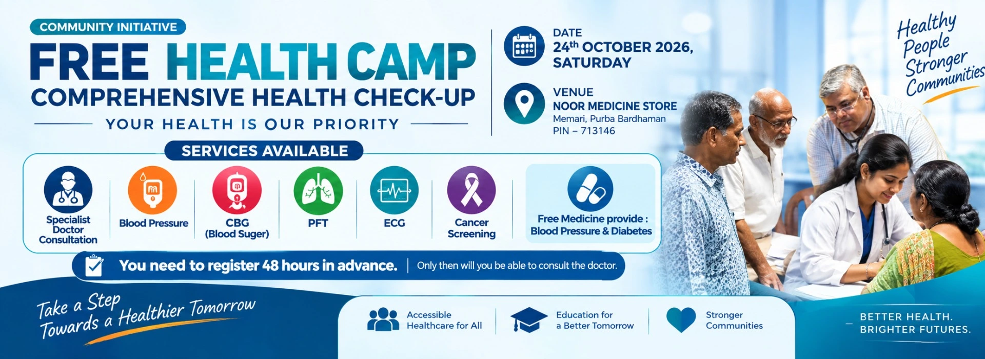 Free Health Camp – Saturday, 24th October 2026, Memari | Farz Health and Education Trust