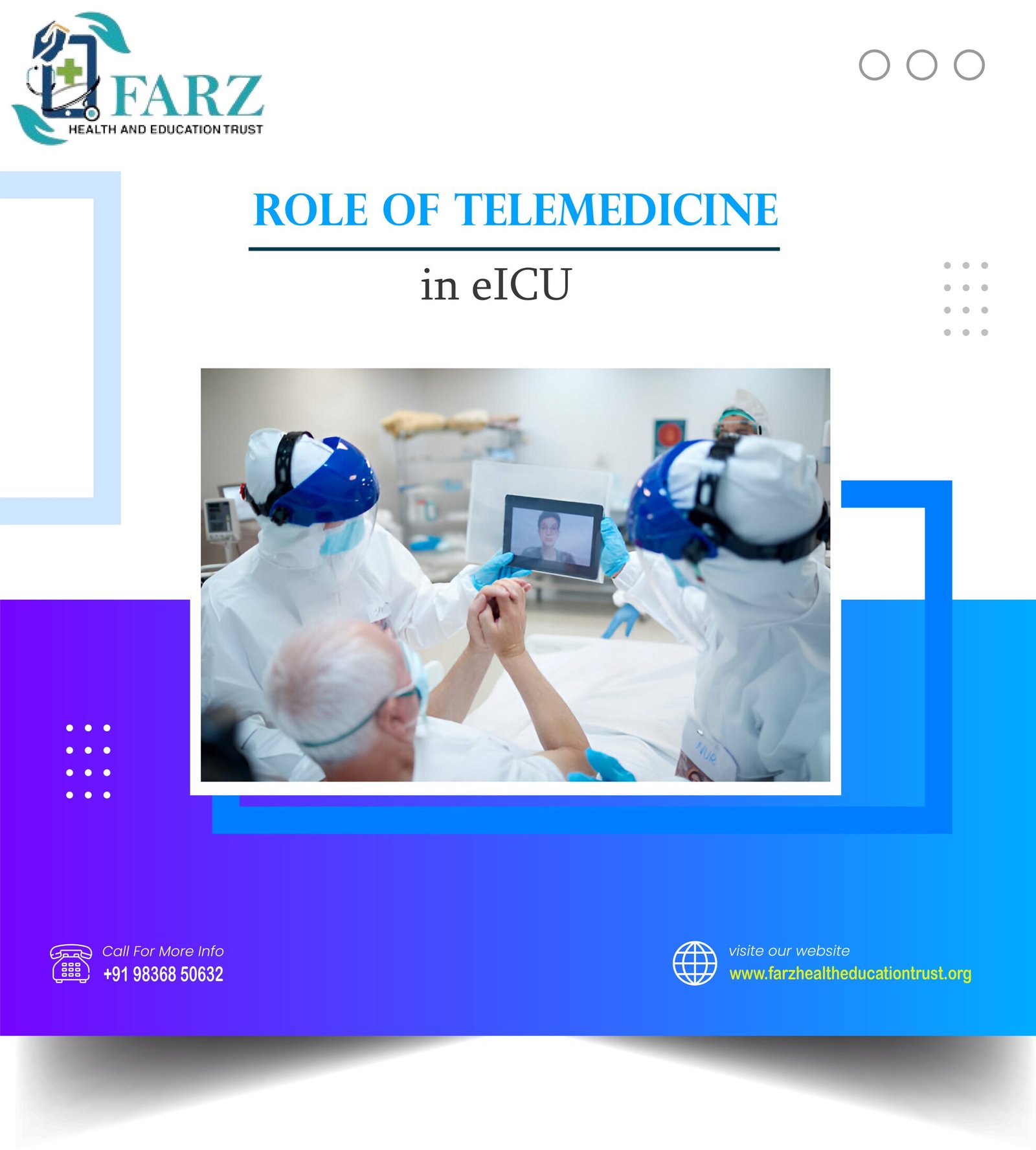 Healthcare professionals using telemedicine in an eICU.