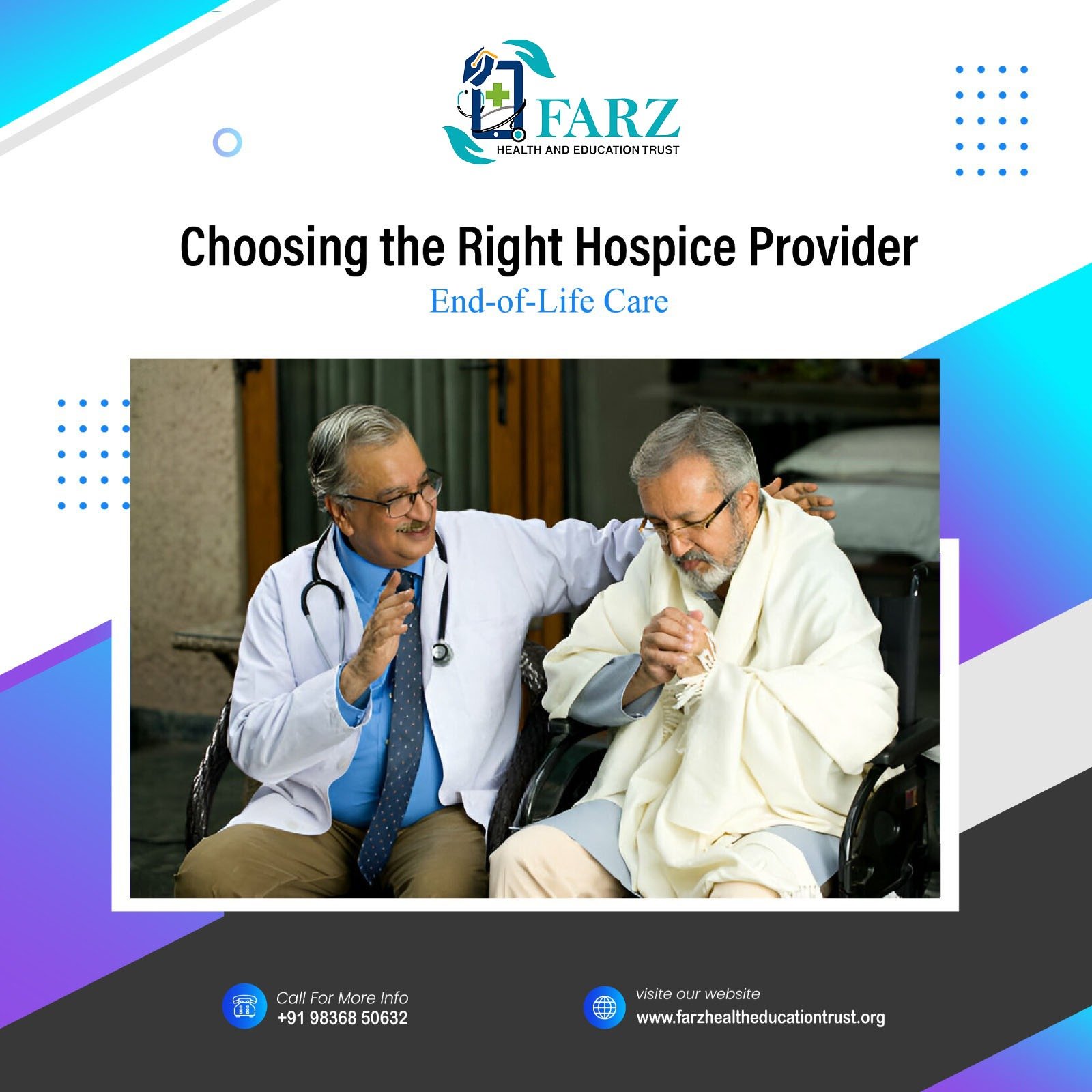 Farz Health and Education Trust brochure about choosing a hospice provider