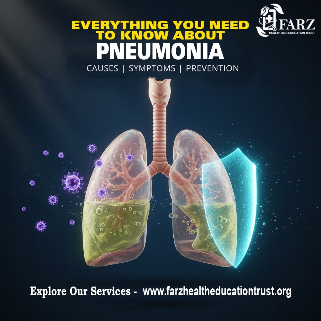 Doctor showing lung X-ray while explaining causes of pneumonia to a patient