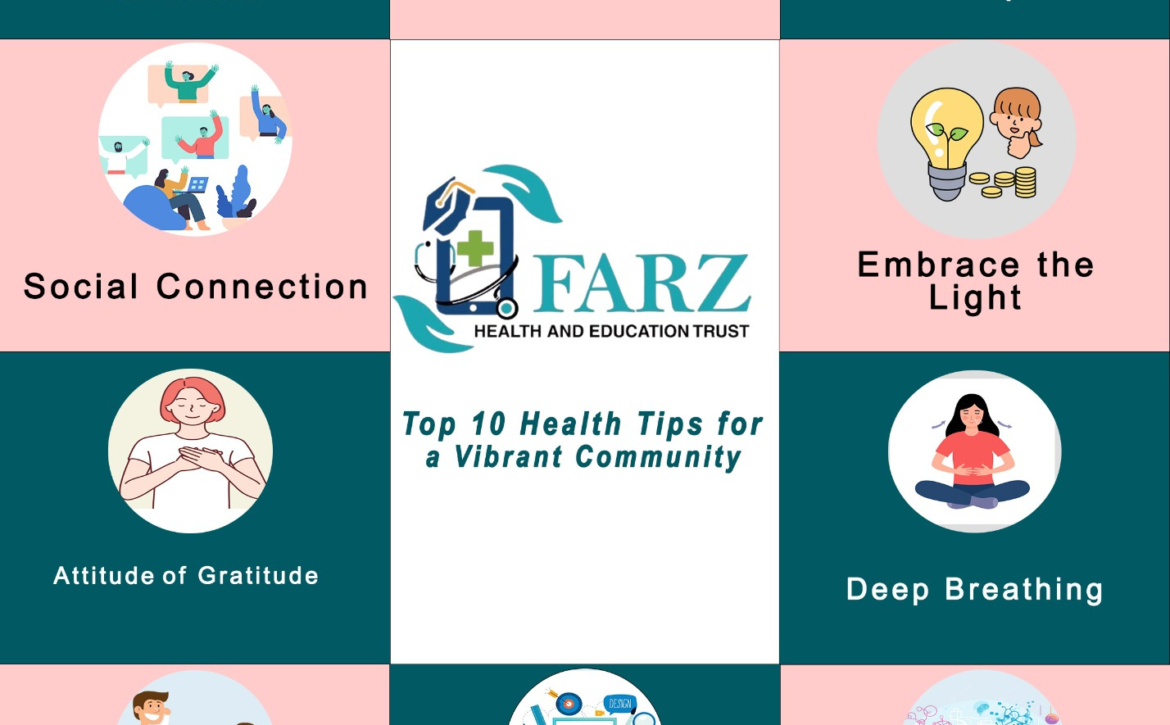 Top 10 Health Tips for a Vibrant Community infographic