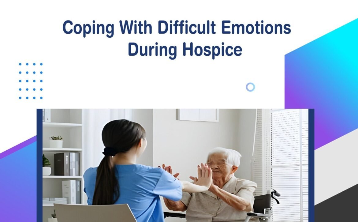 Healthcare worker and elderly woman interacting in Hospice care service.