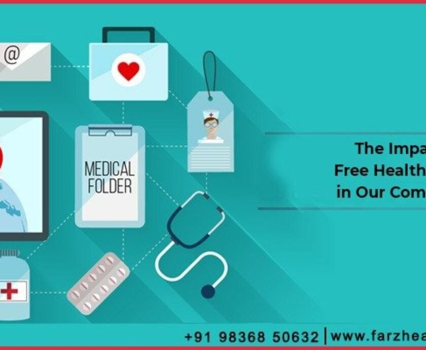 Illustration of various medical elements, including a heart monitor, medical folder, and stethoscope.