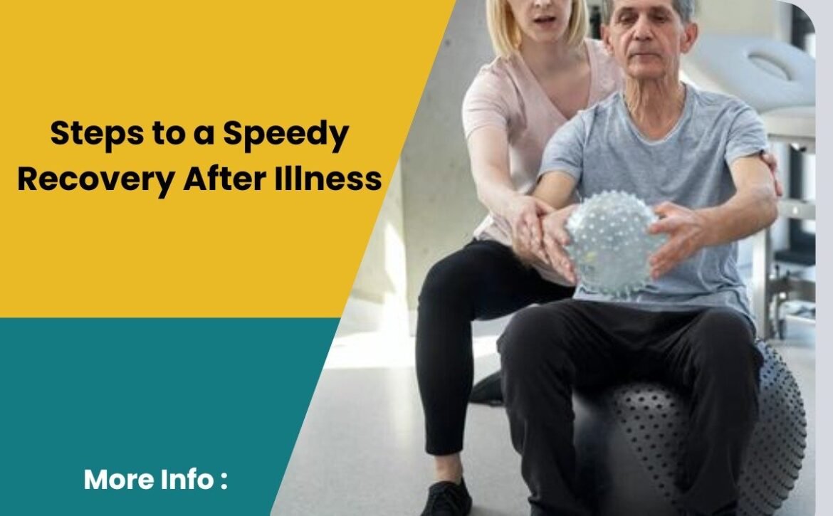 Elderly man in physical therapy for Recovery After Illness.