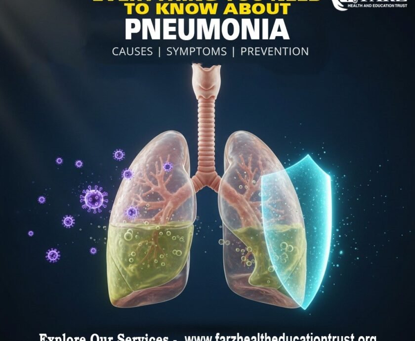 Doctor showing lung X-ray while explaining causes of pneumonia to a patient